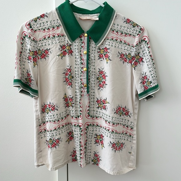 Tory Burch Floral Garden veil - Green and Cream - Picture 2 of 3